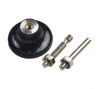 SiSinkal 2 Inch Disc Pad Holder with 6mm Round and 1/4 Inch Hex Shank, Quick Change Rotary Adapter for Roll-On Sanding Discs, Rubber Backing Plate for Polishing Grinding Stainless Steel, 3 Pcs Set