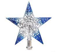 Sisinkal 20CM Plastic Electroplated Hollow Three-Dimensional Christmas Tree Top Star Decoration for Holiday Festive Home Ornament Party Supplies(B)