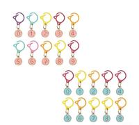 SiSinkal 20Pcs Cat Ear Knitting Stitch Markers Numbered Metal Clips For DIY Crochet Knitting Tools,Pink And Blue
