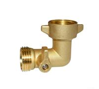 SiSinkal 3/4 Inch 90 Degree Brass Hose Elbow with Shut Off Valve Garden Water Connector Heavy Duty Fitting Smooth Water Flow Easy Installation for Outdoor Irrigation and Washing Tasks(1pc)