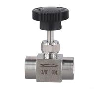 Sisinkal 304 Stainless Steel Needle Valve Internal Screw Control Valve with Inner Wire Through Design for Industrial Laboratory Use Silver(3/8)