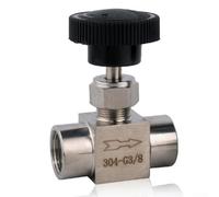 Sisinkal 304 Stainless Steel Needle Valve Internal Screw Control Valve with Inner Wire Through Design for Industrial Laboratory Use Silver(1/2)