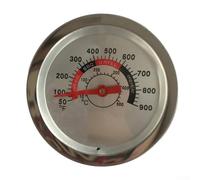 SiSinkal 304 Stainless Steel Oval BBQ Grill Thermometer 10-500°C Read Anti Vibration Temperature Gauge Compatible for Char Broil BBQ Oven, 60mm Face