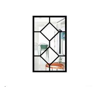 SiSinkal 3D Imitation Window Acrylic Mirror Wall er with Wooden Frame Effect, Faux Window Decor for Living Room Bedroom Home Office Interior Design Enhancement 44x26cm(Black)