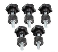 SiSinkal 5pcs M6 Star Shape Thread Clamping Handle Bolt Bakelite Hand Knob Tightening Screw for Lathe Drill Press Routing Jigs Mechanical Equipment Black 35mm Length
