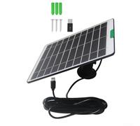 SiSinkal 5W Monoline Solar Charging Panel for Anker, for EUFY, Ring and for BLINK Cameras, 5V Output with 3 Metre Cable, Outdoor Energy Solution for Security Doorbells and Lights, Black(Black)
