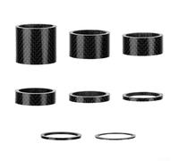SiSinkal 6 Piece Carbon Fiber Bicycle Fork Spacer Kit for 28 6mm Customizable Height Adjustment for Enhanced Riding Comfort (21mm 5pcs)