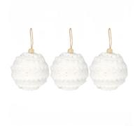 Sisinkal 8CM Christmas Ball Ornaments Set of 3 Foam Tree Decorations Hanging Pendant Holiday Decor Pink Blue White Colorful(White)