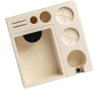 SiSinkal All-in-One Espresso Knock Box with Integrated Tamper Distributor and Puck Screen Organizer, Compatible for 51mm-58mm Baskets, Stable Coffee Grounds Disposal Station for Kitchen(White)