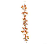SiSinkal Artificial Pumpkin Vine Garland 150cm Realistic Fake Flower Strips for Thanksgiving Halloween Autumn Home Decor Fireplace Mantel Wedding Party Decoration(Yellow)