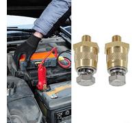 SiSinkal Brass M8 Battery Terminal Connector Post Adapter Kit for Positive Negative Clamps Includes Stainless Steel Screws and Washers for Car Boat Truck RV Solar Power Systems 1 Pair(M8)