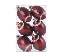 Sisinkal Christmas Ball Football Basketball Baseball Ornament Tree Pendant Plastic Shatterproof Decorative Balls with Hanging Rope 6cm Multi-Color 6 Pieces Holiday Home Decor(D)