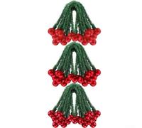 SiSinkal Christmas Garland Twist Ties With Balls 20 Inch | Decorative, Railing Vine For Wreaths And Banisters, Flexible PVC Ornament Hangers In Red Brown Painted Finishes For(3cm Red)