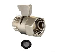 SiSinkal Chrome Solid Brass Shower Shut Off Valve, G1/2 Flow Control Stop Cock for Shower Head and Hose, Metal Handle to Prevent Leaks in Bathroom Renovation(Sliver)