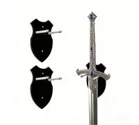 SiSinkal Clear Acrylic Sword Wall Mount Vertical Display Holder For Katana Longsword Axe Invisible Rack 4.5x7 Inches For Collectors Home Decor(Black 2Pcs)