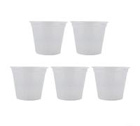 SiSinkal Clear Plastic Orchid Pots with 17 cm Diameter and Matching Saucers, Transparent Design for Indoor Plant Root Visibility and Healthy Growth, 5-Piece Set(A)