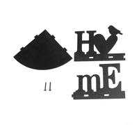 SiSinkal Creative Wooden Wall Mounted Shelf Featuring HOME Letter Design, Decorative Hanging Display Rack for Organizing Small Items, Wall Decor Solution for Bedroom Living Room(MJ10 black)