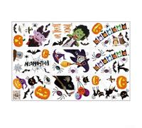 Sisinkal Cute Halloween Window Stickers 9 PVC Decor for Parties or Treat Fun Home Decoration Self-Adhesive Reusable Decals for Glass Mirror Cabinet Wall Festive Event School Bedroom