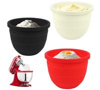 SiSinkal Foldable Food-Grade Silicone Liners for Kitchen-Aid 5-Quart Tilt-Head Stand Mixer,Dishwasher-Safe, Heat-Resistant (-40°F to 464°F), Space-Saving, 22 x 22 x 5 cm(A set of 3pcs)