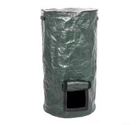 Sisinkal Garden Compost Bin With Lid Outdoor Yard Waste Collection Bag Reusable Kitchen Scraps Container With Handle For Vegetable Peelings Garden Clippings PE Material Weatherproof(Green 45 * 80CM)