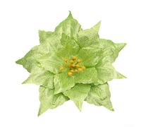 Sisinkal Glitter Christmas, Poinsettia Hanging - Flowers Xmas Tree Decoration Festive Holiday Ornament Party Decor Artificial Plant Floral Arrangement (Green)