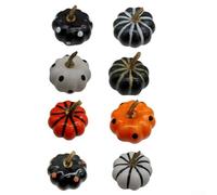 Sisinkal Halloween Mini Pumpkin Decorations Foam Fall Table Decor Autumn Home Garden Ornaments 8 Piece Set Miniature Pumpkins for Indoor Outdoor Festive Display