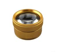 SiSinkal High Magnification 30x Cylindrical Magnifying Glass Handheld Lens Zinc Alloy Construction for Jewelry Appraisal Watch Repair Stamp Inspection(Gold)