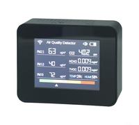 SiSinkal Indoor Air Quality Monitor with PM2.5 PM10 HCHO TVOC Temperature Humidity Detector for Tuya App, 2.8-Inch Color Display(Black)