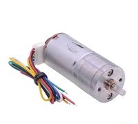 SiSinkal JGA25-370 DC Gear Motor, with Encoder 6V High Torque 9kg.cm, High Speed Electric Motor for Precise Control in Robotics Automation and Model Building(26RPM)