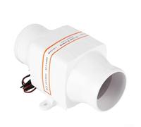 SiSinkal Marine Bilge Blower 3 Inch Inline Ventilation Fan 130 CFM High Flow Air Extractor for Yacht RV Boat Cabin Galley Head White ABS Plastic 12V 24V System(12V)