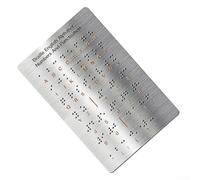 SiSinkal Metal Braille Learning Board with Raised Dots for Alphabet and Numbers, Tactile Educational Aid for Visually Impaired Students, Portable Tool for Classroom Instruction and Home Practice