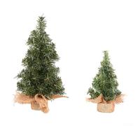 Sisinkal Mini Table Top Christmas Tree Small Desk Party Ornament Decorated Tree with PVC and Cloth Material for Home Celebration (20cm)