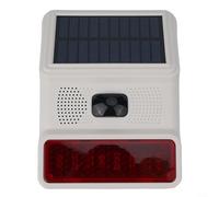 SiSinkal Outdoor Solar Wireless Strobe Siren 433MHz Security Alarm with Bright Flashing Light and Loud Audible for Home Garden for INTRUDER Deterrent Weather Resistant(Wireless)