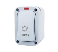 SiSinkal Outdoor Waterproof Doorbell Control Push Button Switch with Illuminated LED Indicator, IP66 Dustproof, Mounted Patio Entrance Gate Bell for Warehouse and Industrial Use