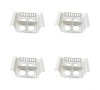 SiSinkal Plastic Square Flower Pot and 4-Hole Planting Basket Set, Transparent Garden Container for Bulbs and Root Growth, 10 x 10 cm for Home Gardening Plant Display(C)