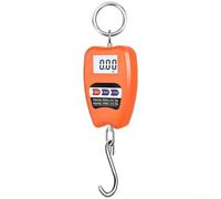 SiSinkal Portable Electronic Hanging Scale 200kg Capacity Digital Crane Hook Scale with Large LCD Screen and Multi Unit Conversion for Warehouse Logistics Travel Shipping(Orange)