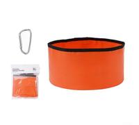 SiSinkal Portable Folding Water Basin 5L Collapsible Bucket for Camping Hiking Fishing Lightweight PVC Washbasin with Self Standing Wide Mouth and Leak Proof Build for Outdoor Use(Orange+Carabiner)