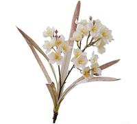 SiSinkal Realistic Artificial Daffodil Flower with Embossed Cloth Petals for Elegant Home Decoration and Wedding Centerpiece Arrangements Photography Prop Single Stem Fake Plant Decor 49.5cm(White)