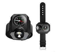 SiSinkal Rechargeable LED Wrist Light Featuring for COMPASS, 500 Lumens Bright Beam, 5 Modes for Outdoor Survival, Lightweight Hands- Torch for Camping Hiking Running