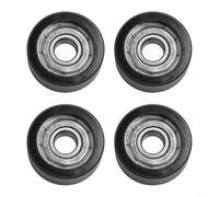 Sisinkal Rowing Machine Replacement Wheels Set of 4 Seat Rollers with Bearing 27mm Diameter High Carbon Steel Bearings Nylon Construction for Water Rowing Machine Black