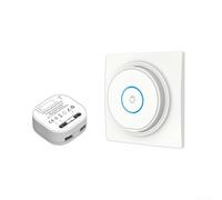 SiSinkal Self Powered Wireless Switch Set No Wiring Needed 250V 10A RF433 Signal Range 30m Battery Operation for Indoor Outdoor Lighting Control V2 Flame Retardant Material White(1 switch-1 receiver)