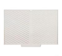SiSinkal Silicone Drying Mat for Kitchen Sink Non Slip Heat Resistant for surface Sloped Drain Board 14.6x10.3x6.5in for Home Kitchen Organizer(Beige)