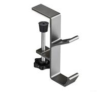 SiSinkal Strong Aluminum Detachable Desk Hook for Schoolbags, Adjustable Table Hanger with Fixed Screws for Office Classroom Home, Heavy Duty Storage Solution for Bags and Headsets White(grey)