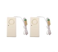 Sisinkal Water Leak Detector Alarm System for Home Security 2 Pack White 9V Battery Operated Sensor Guard for Aquarium Pool Kitchen