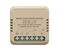 SiSinkal WiFi Matter Smart Switch Module DIY Retrofit Kit Works with for ALEXA for HOMEKIT for Smart Things for TUYA App Dual Independent Control Power Memory Neutral Wire Needed Brown