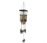 Sisinkal Wind Chimes Outdoor Large 12 Tubes Metal Garden Bells with Butterfly Design Musical Hanging Ornament for Patio Yard Balcony Home Decor Copper 60cm Length