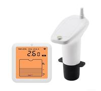 SiSinkal Wireless Water Level Detector with LCD Backlight, 1-5m Measurement Range, Overflow and Dry Run Alarm, Easy Install Digital Gauge for Residential Water Tanks, Meter and Foot Display