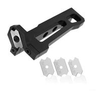 SiSinkal Woodworking Edge Corner Planer Manual Deburring Tool with Carbide Blade for Edge Banding, 96x40x34mm Aluminum Alloy Body, Black(R1+ R2+R3 Blade)