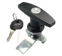 SiSinkal Zinc Alloy T-Handle Cabinet Lock Heavy Duty Door Latch with Keys Salt Spray Resistant for Construction Equipment Toolboxes Trailers and Outdoor Use Silver(Black)
