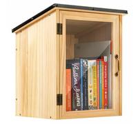 SISIPAI LIFE Little Library Box Outdoor, Waterproof Outdoor Library Book Box, Little Wood Cabinet for Sharing Books, Art Literature and Newspapers with Neighborhoods, Community and Schools (Upgraded)